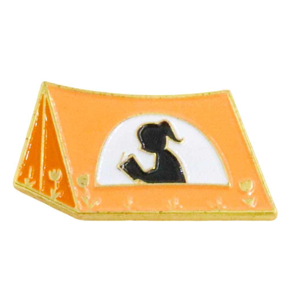 Outdoor Adventure Girl - Yellow Tent and Girl Reading Reflection