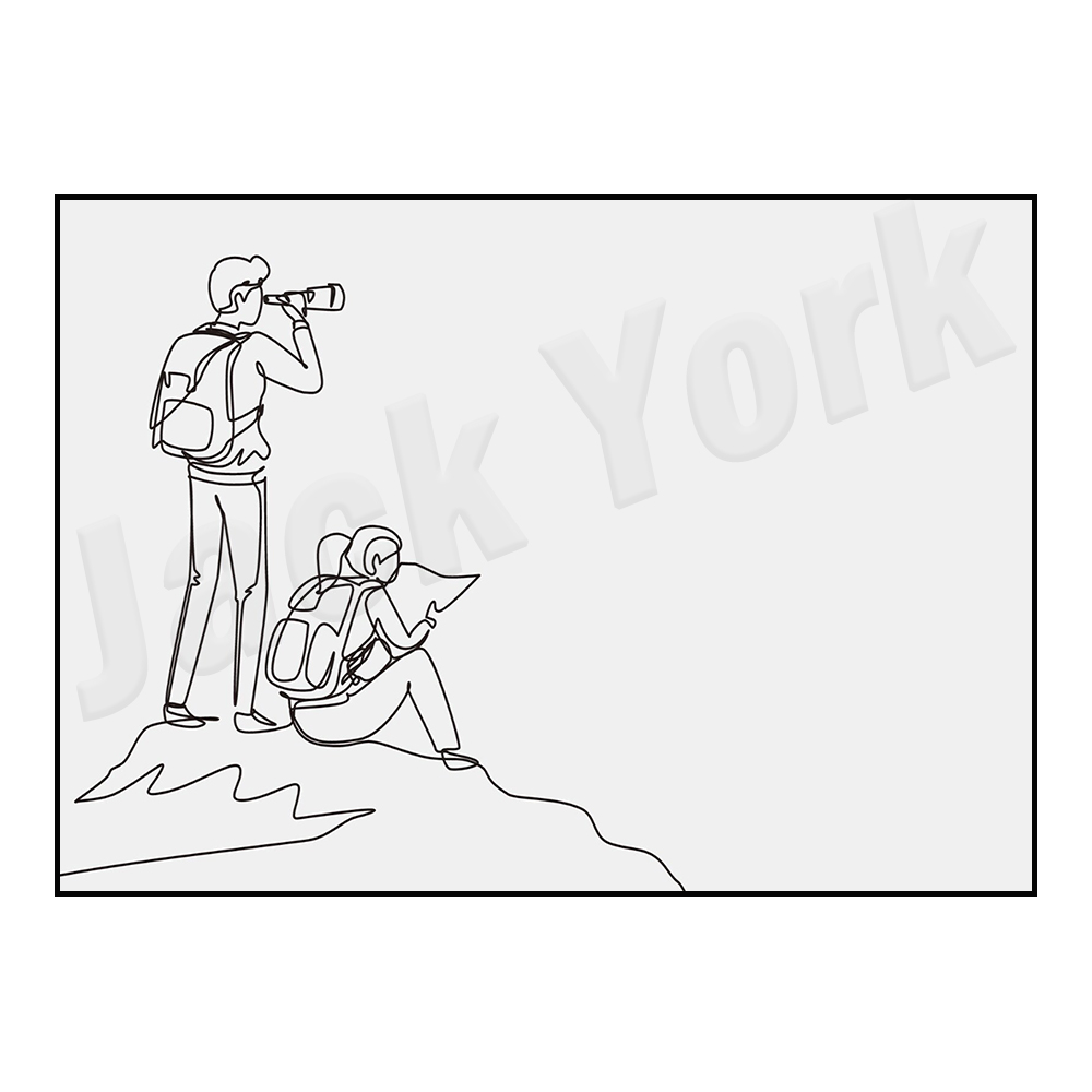Outdoor Adventure York - Hiking poster, minimalist tent line art,