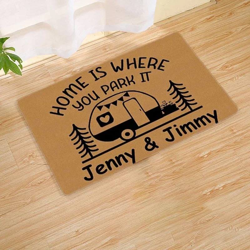 Outdoor Adventure Names - Camper Trailer Patterned Floor Mat RV