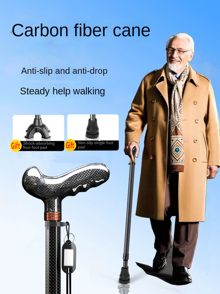 Trekking Pole Carbon - Retractable Carbon Walking Stick Hiking Stick