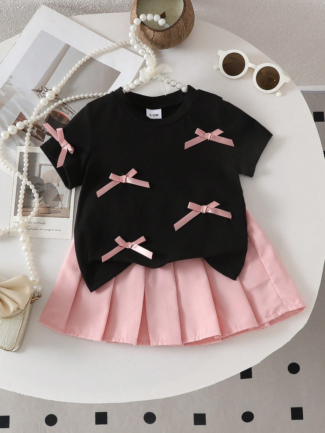 Outdoor Adventure Girl - Two-piece baby girl 3D bow casual