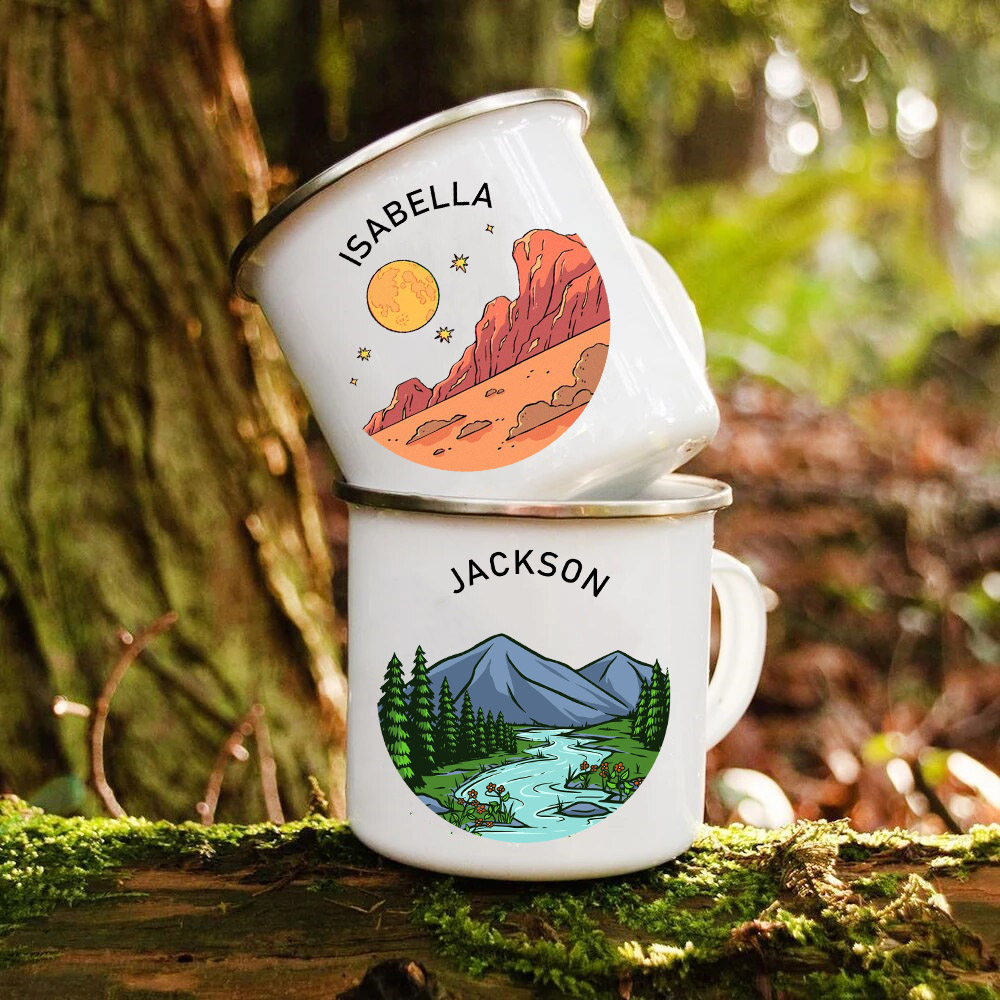 Outdoor Adventure Names - Personalised Camper Mugs Custom Name Camping