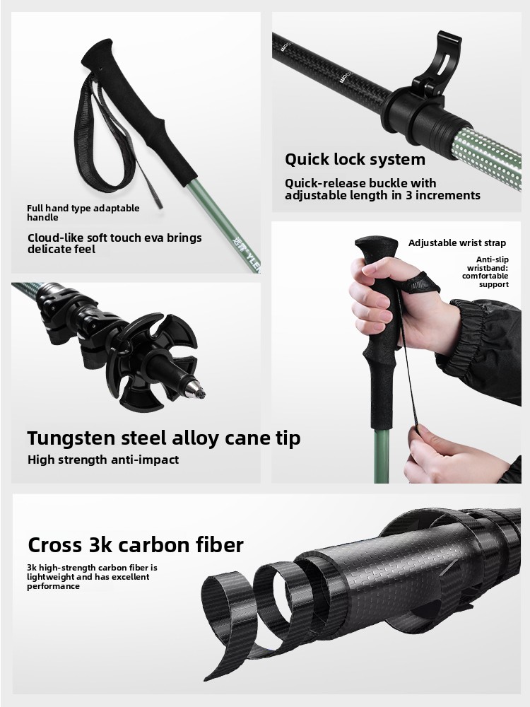 Professional 3K Carbon Fiber T - огляд і ціна Trekking Pole Carbon