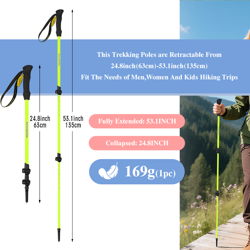Fluorescent Green Carbon Fiber - огляд і ціна Trekking Pole Carbon
